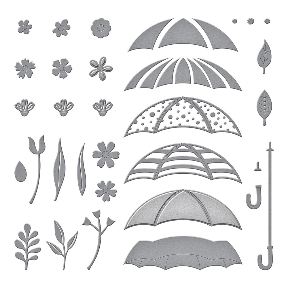 Umbrella Bloom Etched Die Set | Showered with Love by Vicky Papaioannou