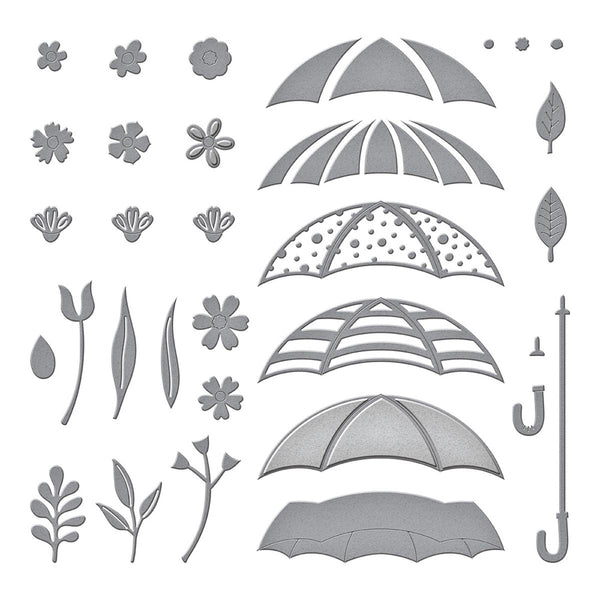 Umbrella Bloom Etched Die Set | Showered with Love by Vicky Papaioannou