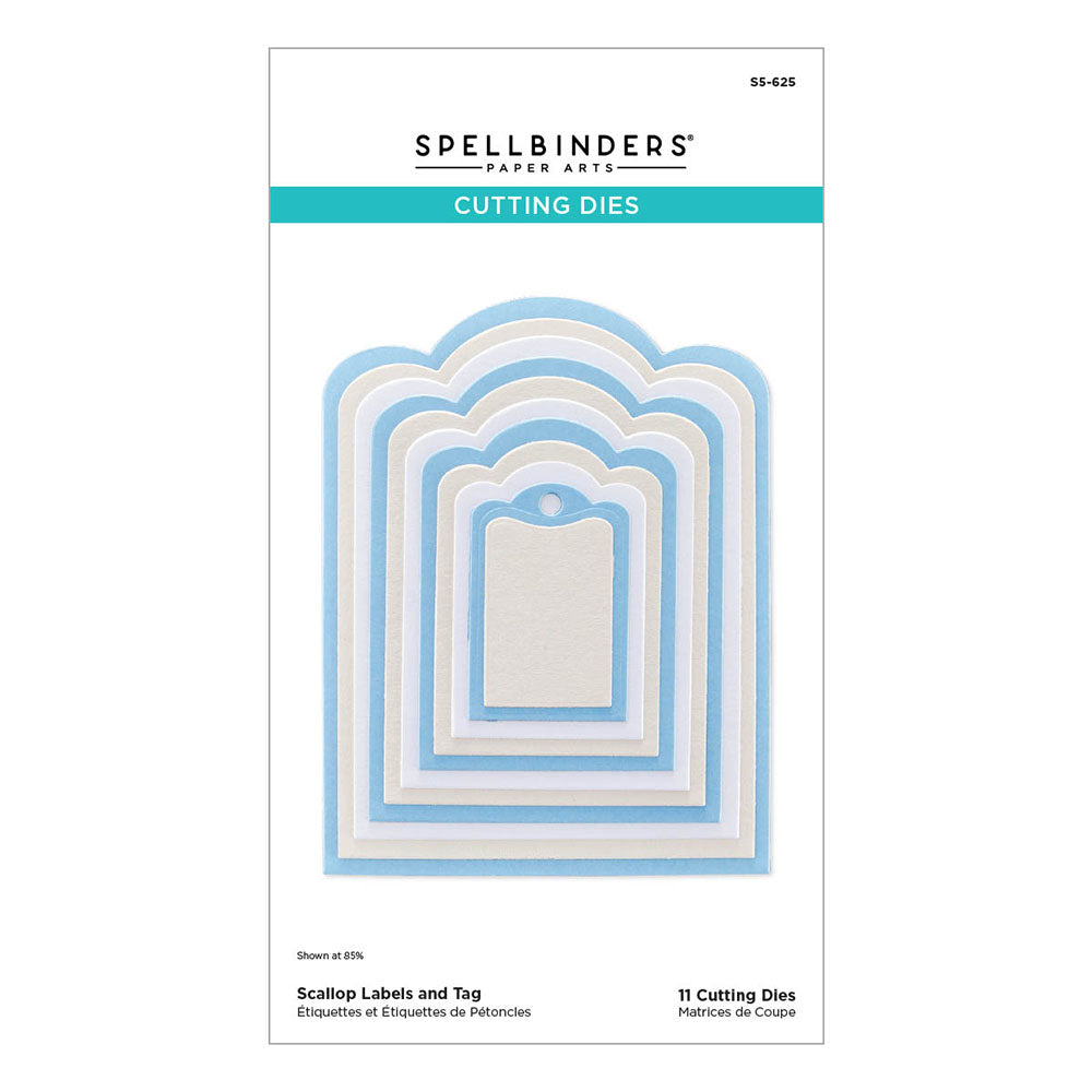 Scallop Labels + Tag Etched Die Set | 3D Botanical Collection
