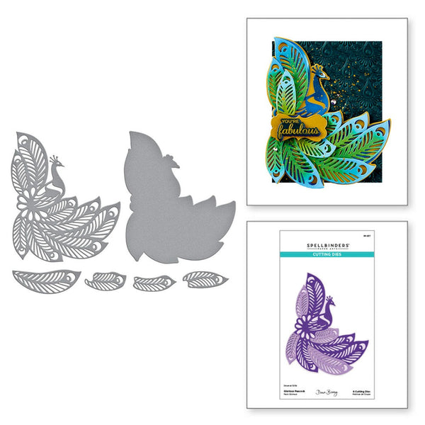 Glorious Peacock Etched Die Set | Peacock Paradise by Dawn Bibby