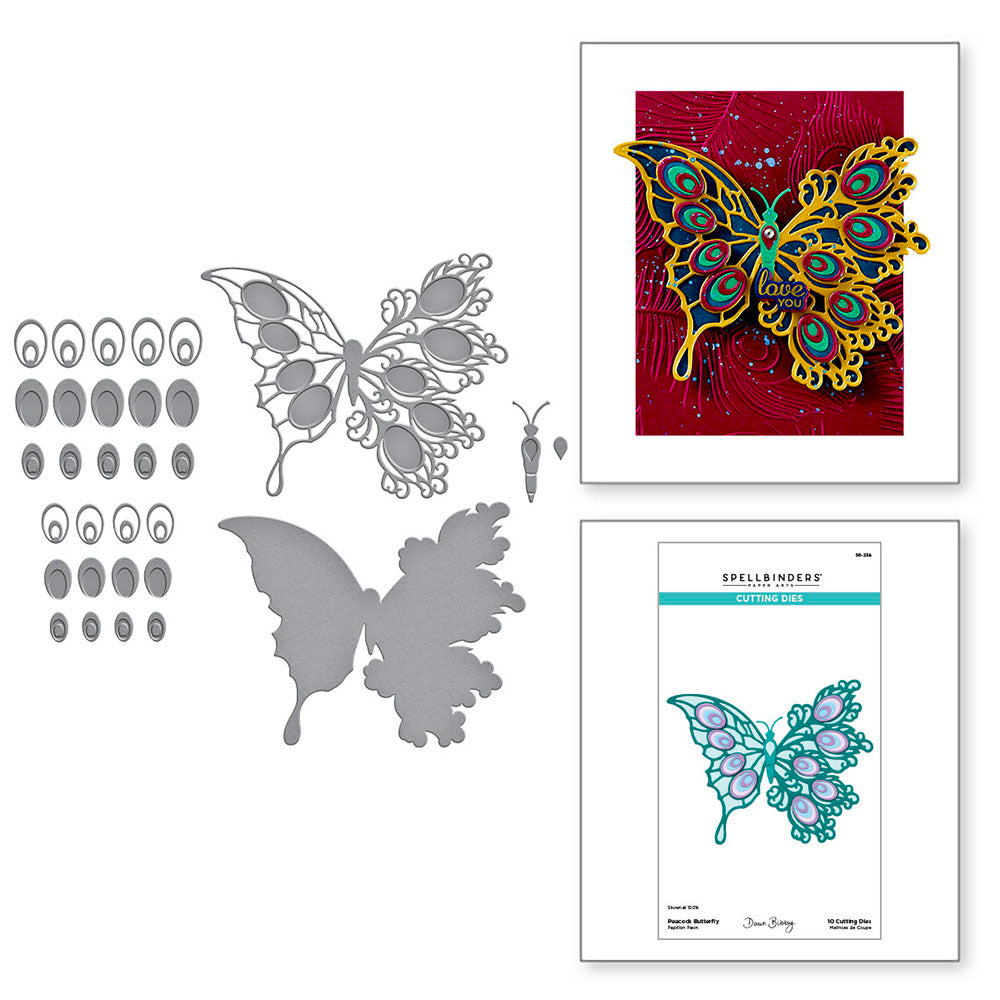 Peacock Butterfly Etched Die Set | Peacock Paradise by Dawn Bibby