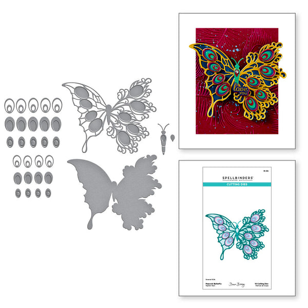 Peacock Butterfly Etched Die Set | Peacock Paradise by Dawn Bibby