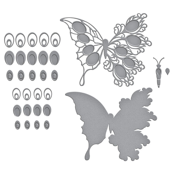 Peacock Butterfly Etched Die Set | Peacock Paradise by Dawn Bibby