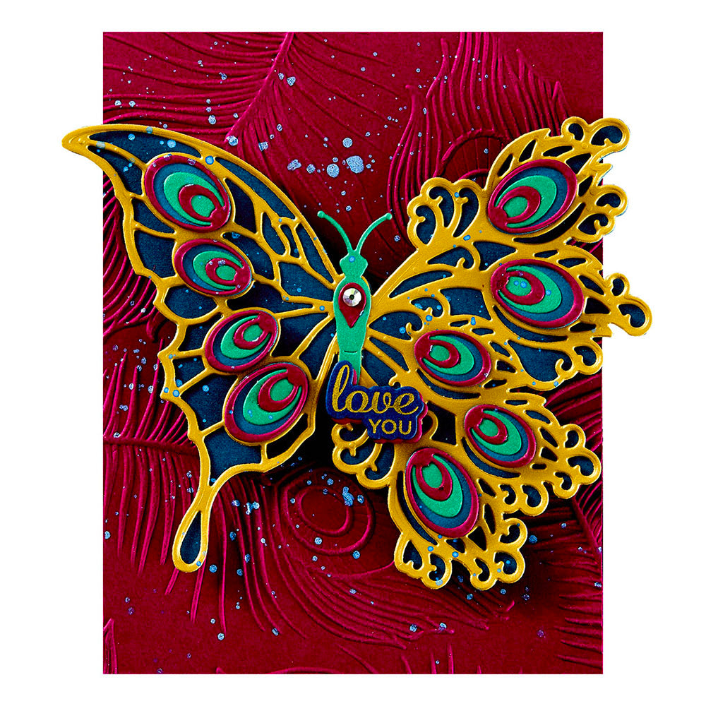 Peacock Butterfly Etched Die Set | Peacock Paradise by Dawn Bibby