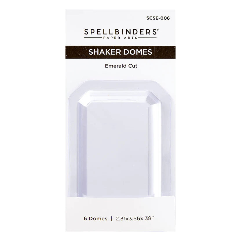 Emerald Cut Shaker Domes 6pk