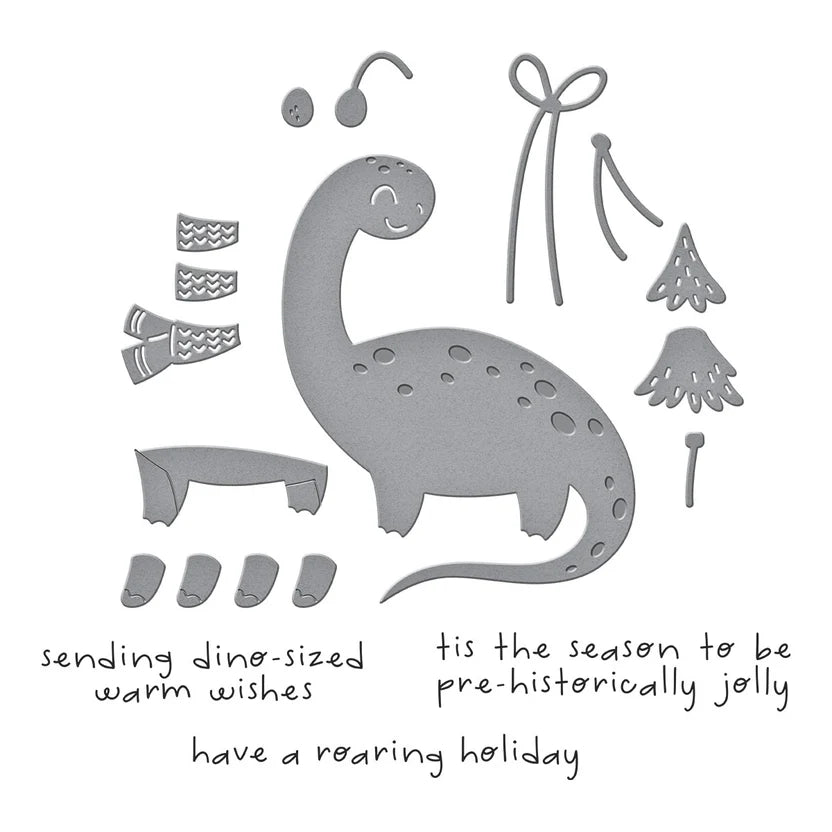Dino-Sized Holiday Clear Stamp + Die Set | Independent Exclusive
