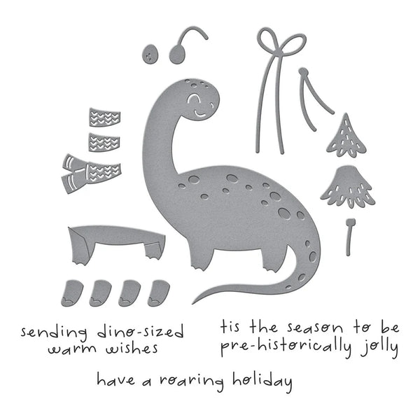 Dino-Sized Holiday Clear Stamp + Die Set | Independent Exclusive