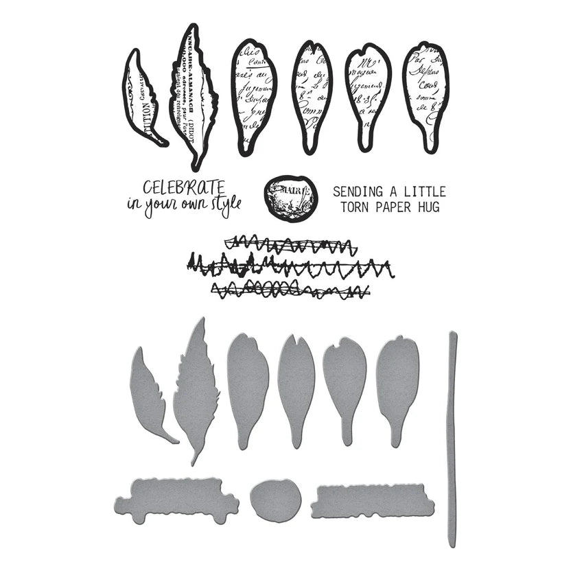 Sculpted Scripted Floral Stamp + Die Set