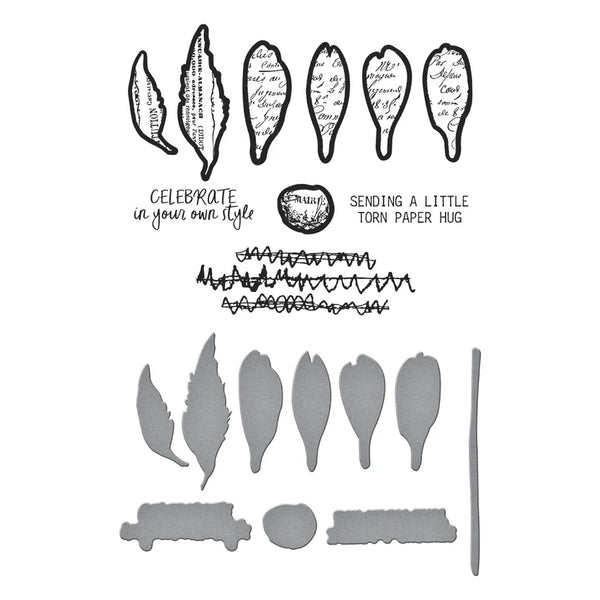Sculpted Scripted Floral Stamp + Die Set