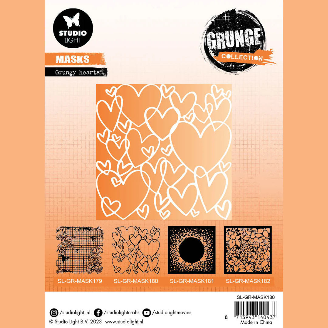 Grungy Hearts Stencil Mask | Grunge Collection