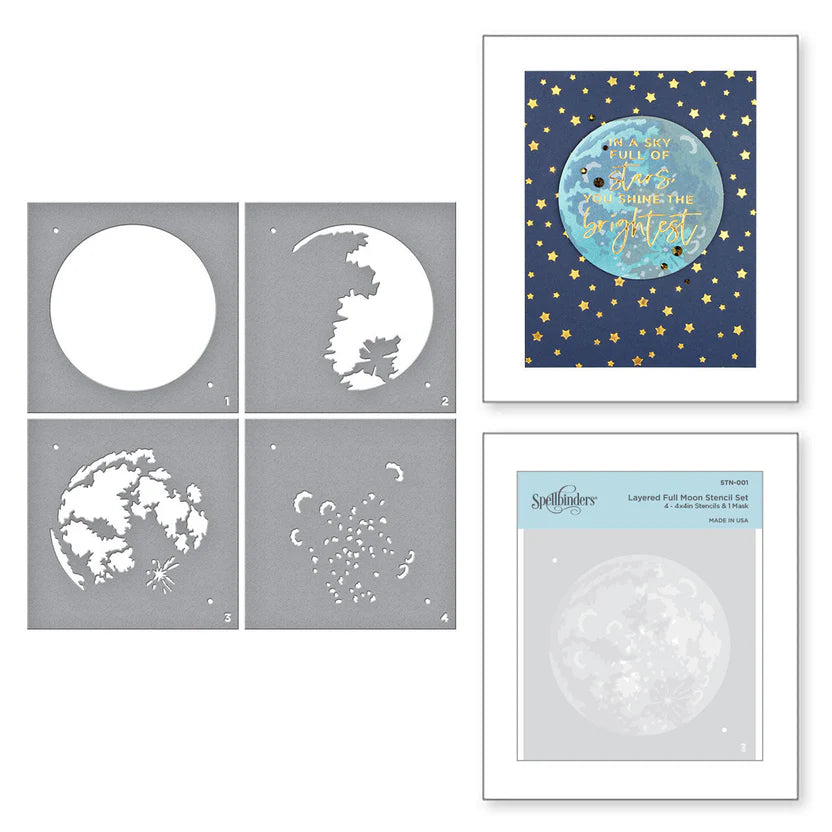 Layered Full Moon Stencil | Celestial Zodiacs