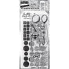 Snarky Cat Birthday + Tiles/Splotches Stamp + Stencil Set No. 09 | Tim Holtz