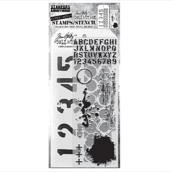 Grunged + Number/Ringer Stamp + Stencil Set No. 22 | Tim Holtz