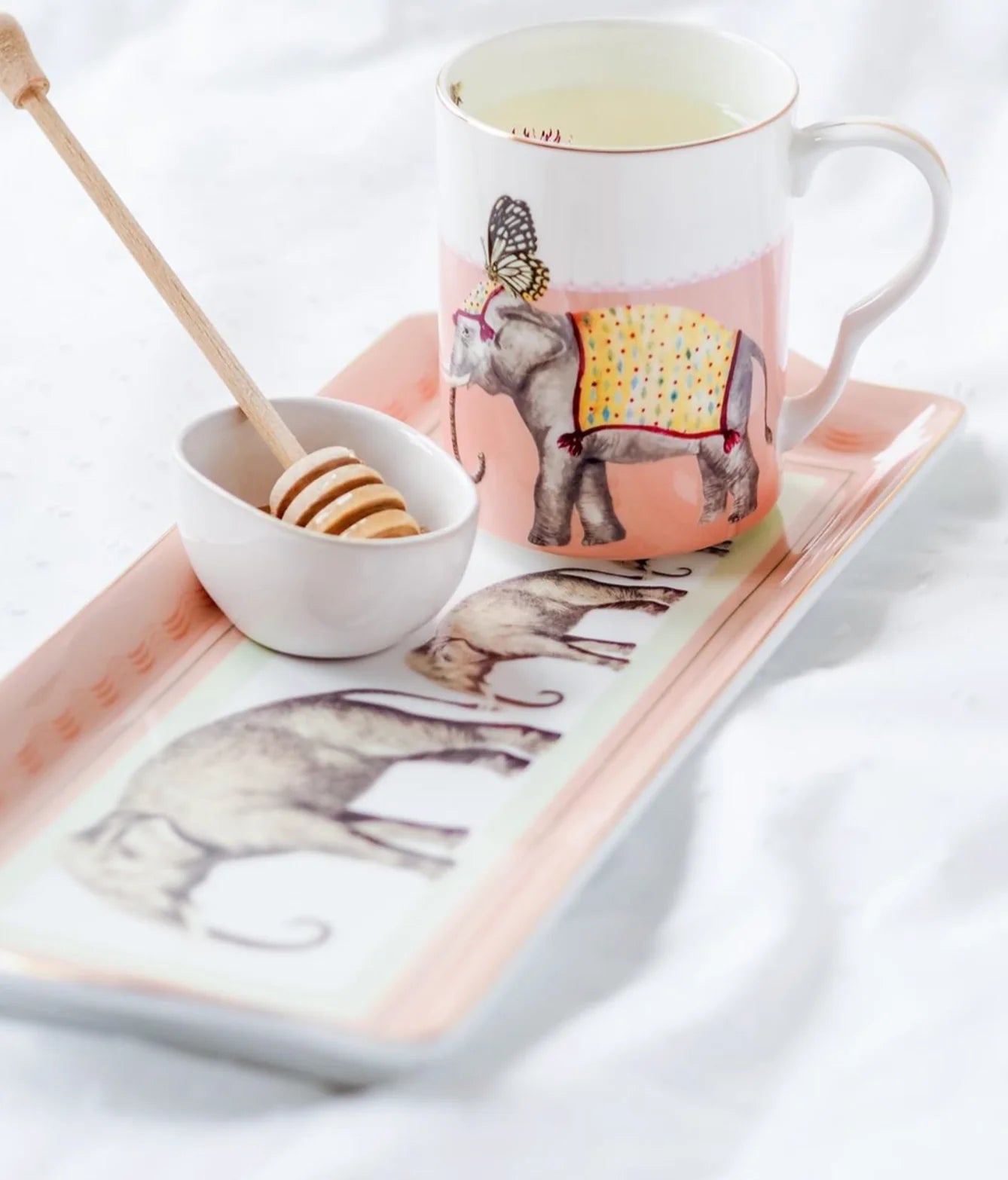 Plateau à gâteaux/bijoux de la famille des éléphants