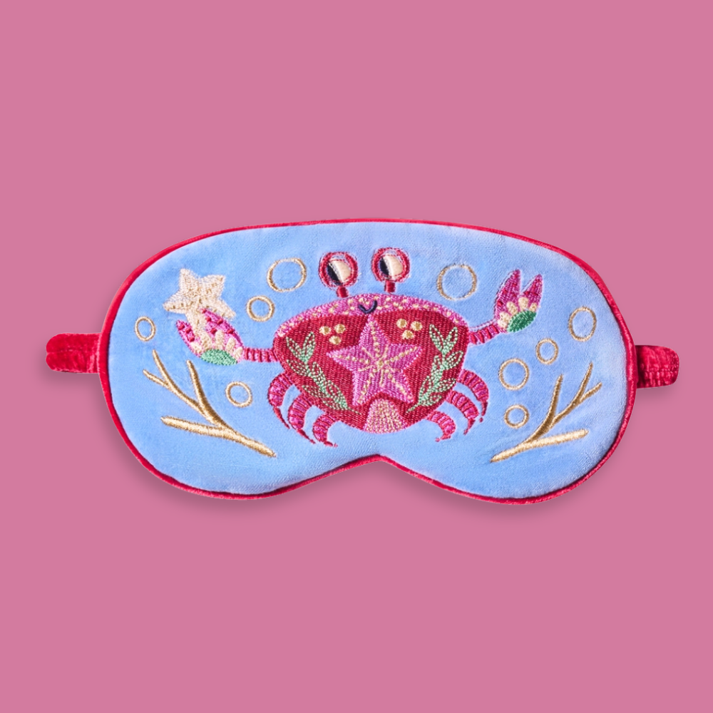 Seafaring Crab Lavender-Infused Eye Mask in Cornflower Blue