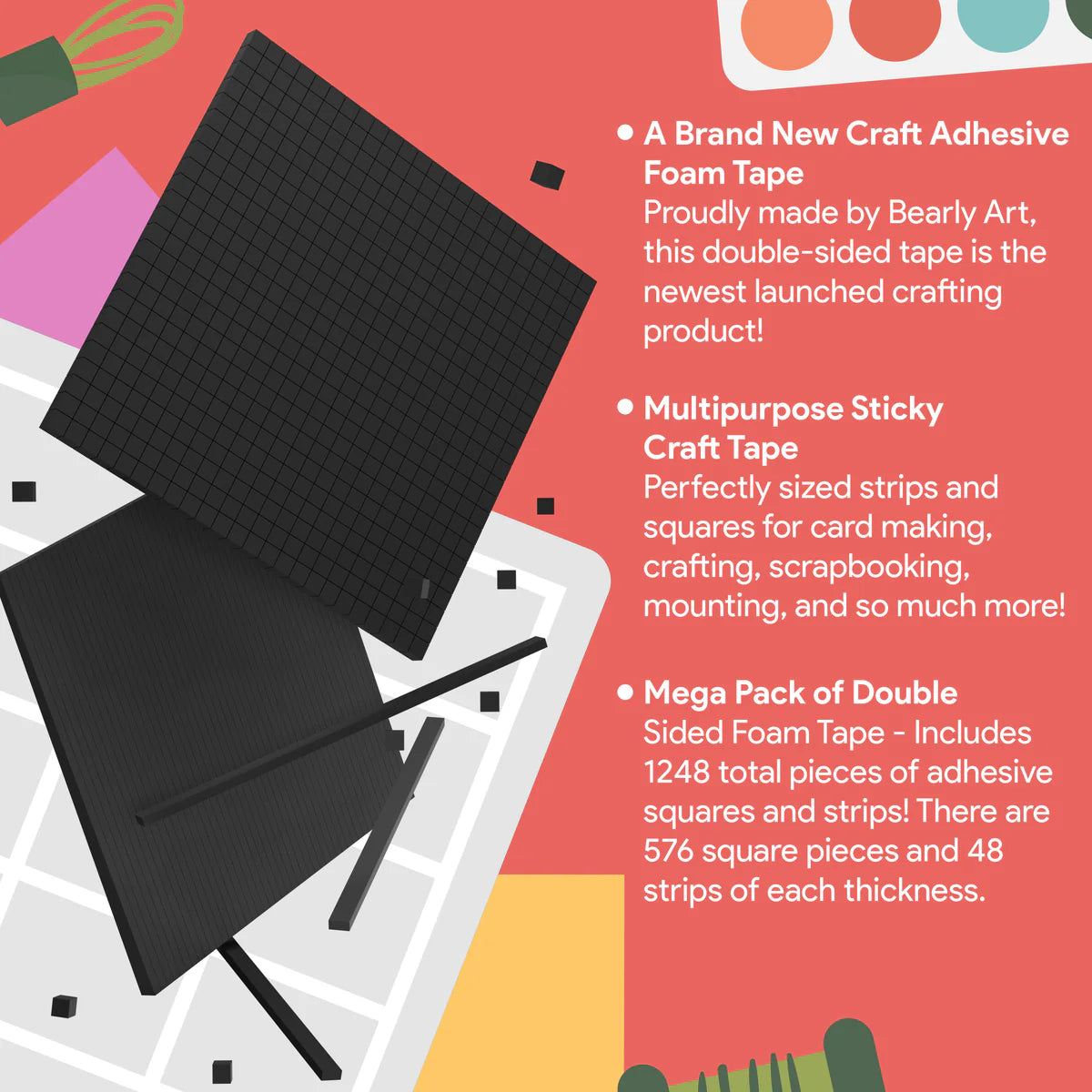 Extra Tall Foam Tape | Bearly Art Cubies Starter Pack