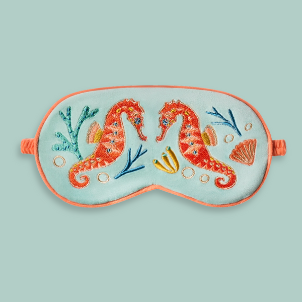 Sparkling Seahorse Lavender-Infused Eye Mask in Aqua