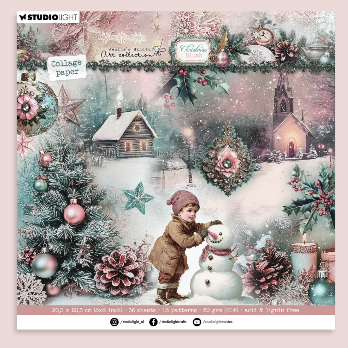 {coming soon!} Christmas Blush Collage 8x8 Paper Pad & Elements