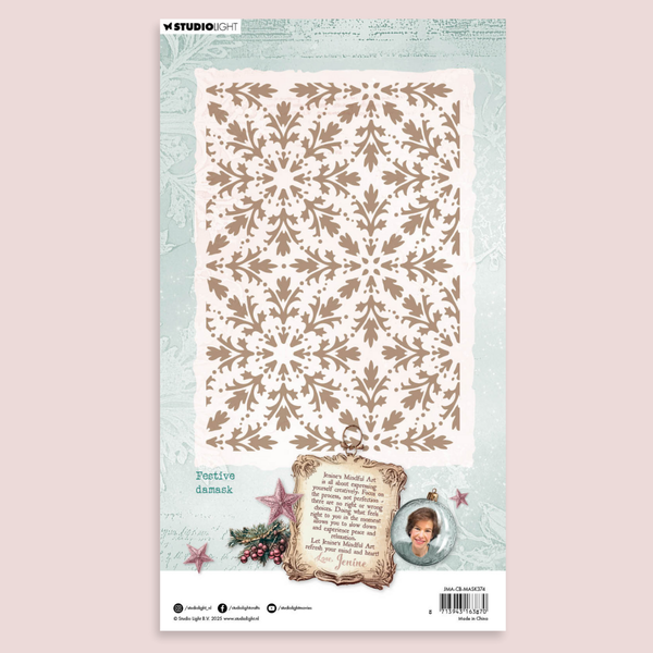 {coming soon!} Festive Damask Stencil Mask | Christmas Blush