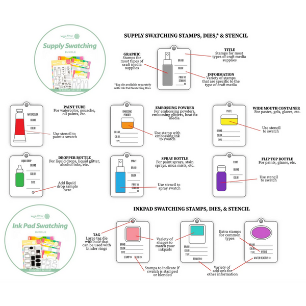 Supply Swatching Coloring Stencil