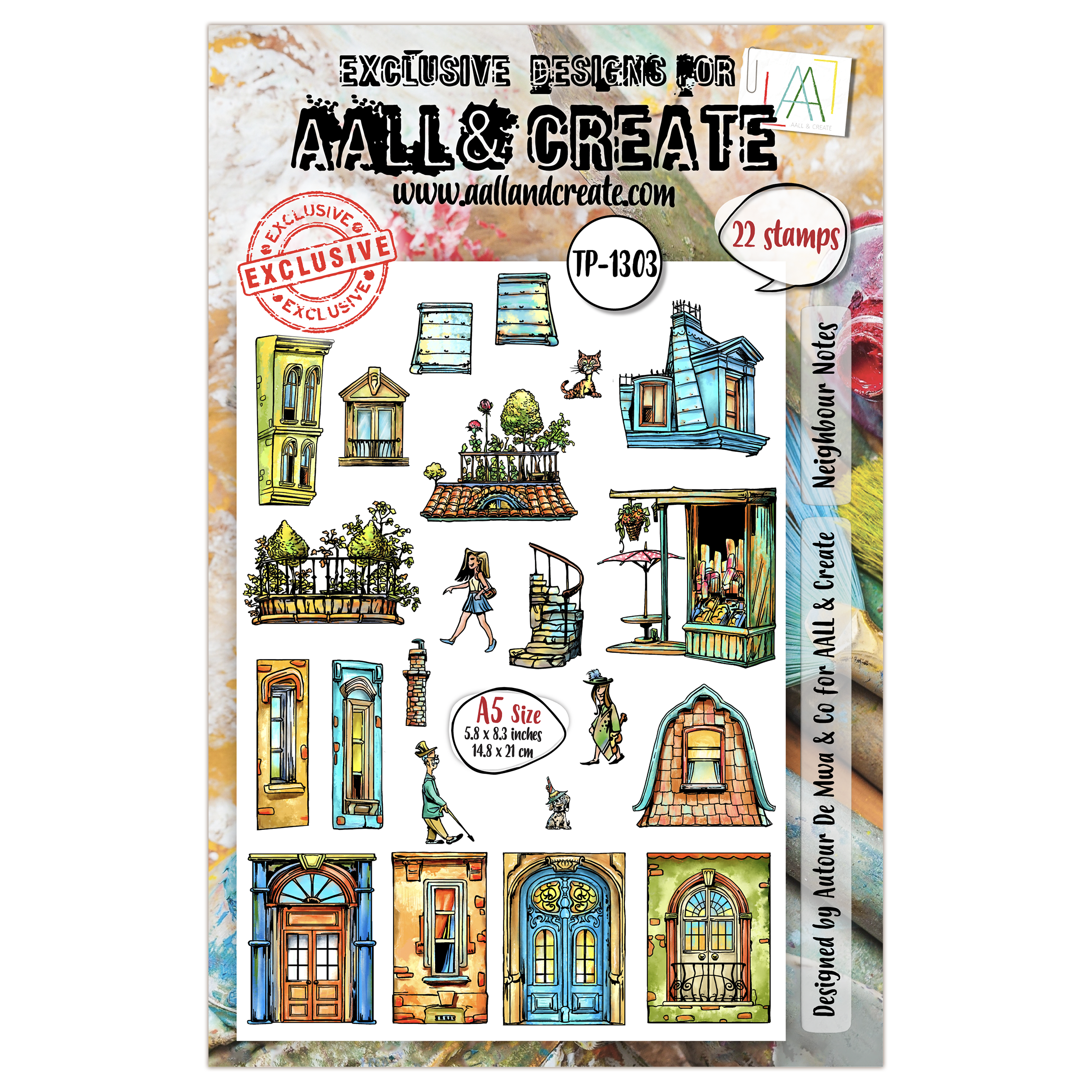 Neighbour Notes A5 Stamp Set