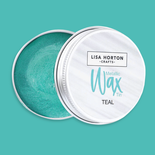 Teal Metallic Wax Tin