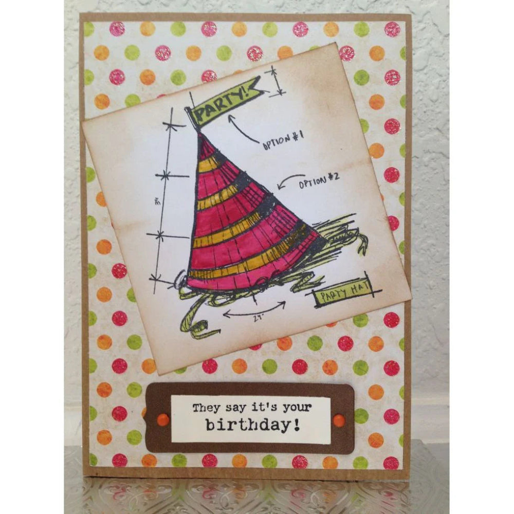 Birthday Blueprint + Diamond Dot/Stars Stamp + Stencil Set No. 43 | Tim Holtz