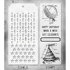 Birthday Blueprint + Diamond Dot/Stars Stamp + Stencil Set No. 43 | Tim Holtz