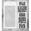 Bold Sayings + Grid Dot/Diamonds Stamp + Stencil Set No. 40 | Tim Holtz