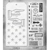 Correspondence + Direction/Shifter Stars Stamp + Stencil Set No. 41 | Tim Holtz