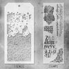 Fragments + Grime/Grackle Stamp + Stencil Set No. 23 | Tim Holtz