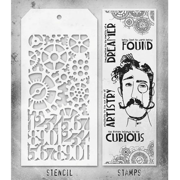 Observations + Gears/Countdown Stamp + Stencil Set No. 37 | Tim Holtz
