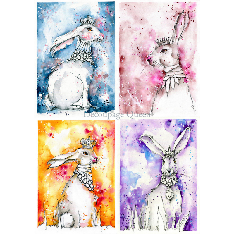 Toni Burt Hares 4-up Rice Paper {multiple sizes}