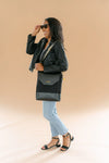 Corbin Signature Black Canvas + Leather Convertible Backpack