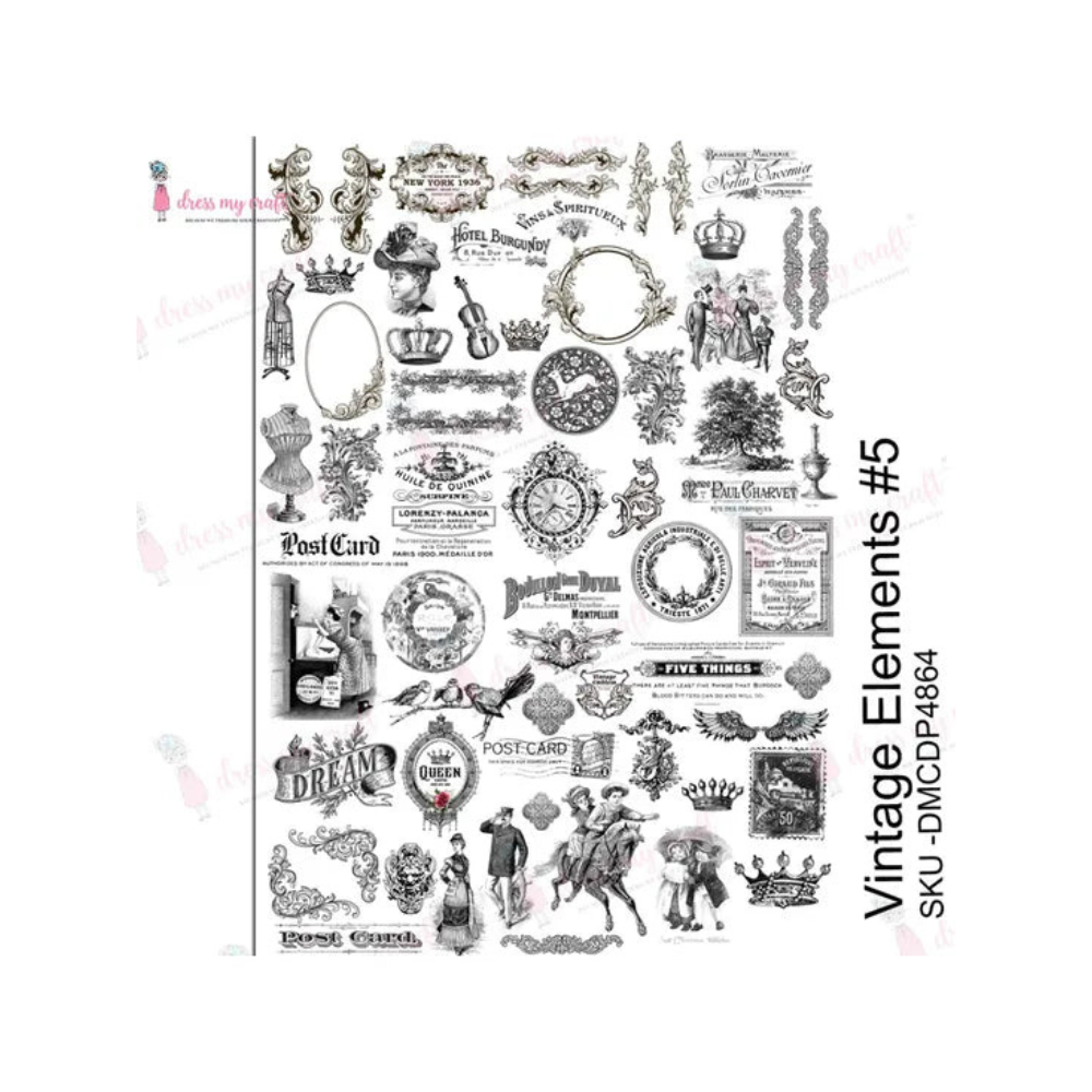 Vintage Elements No. 5 Transfer Sheet