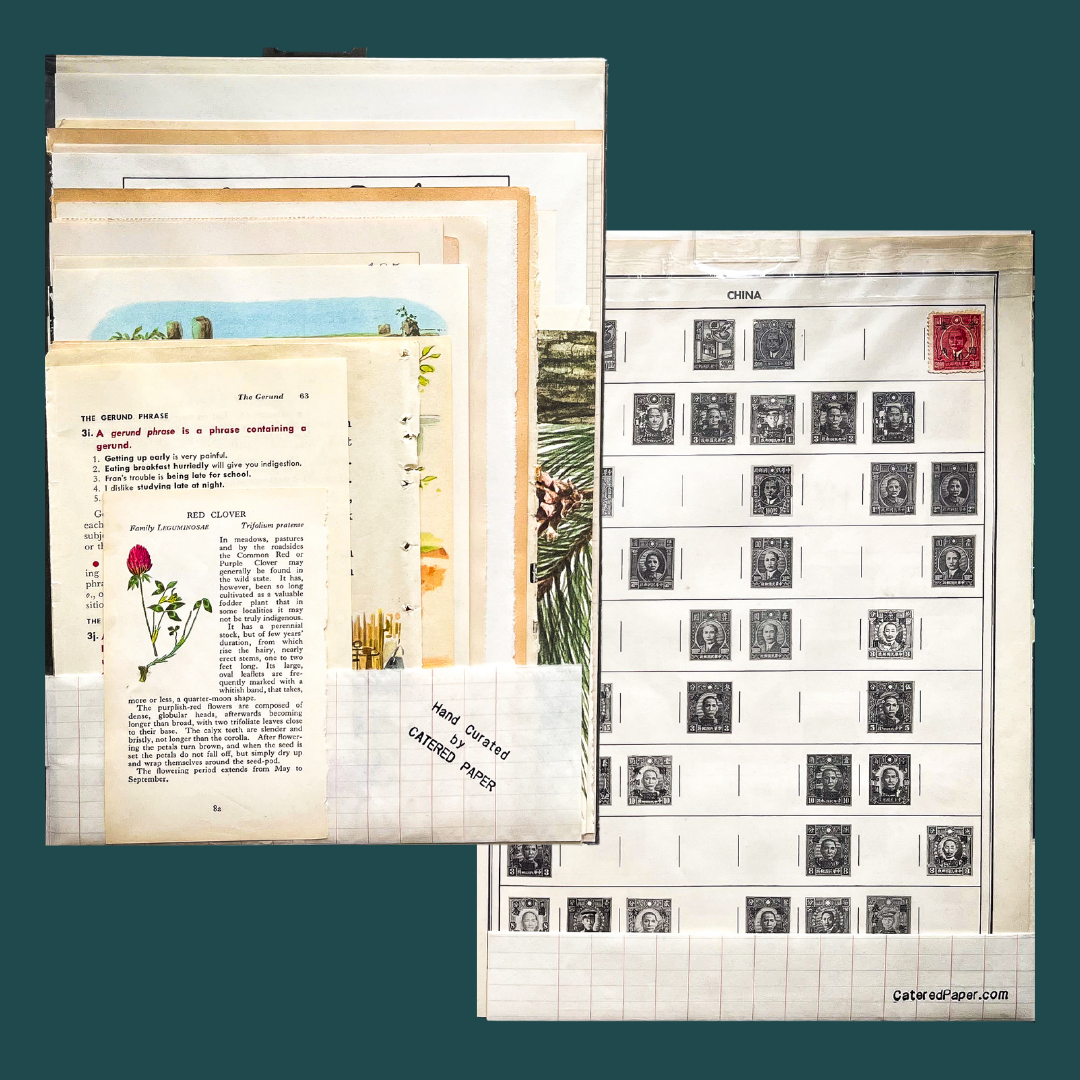 Vintage Book Pages Junk Journal Kit