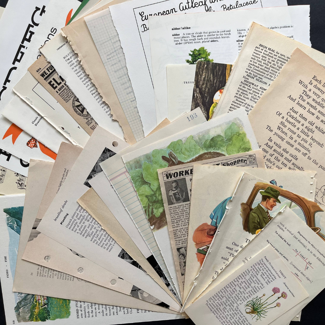 Vintage Book Pages Junk Journal Kit