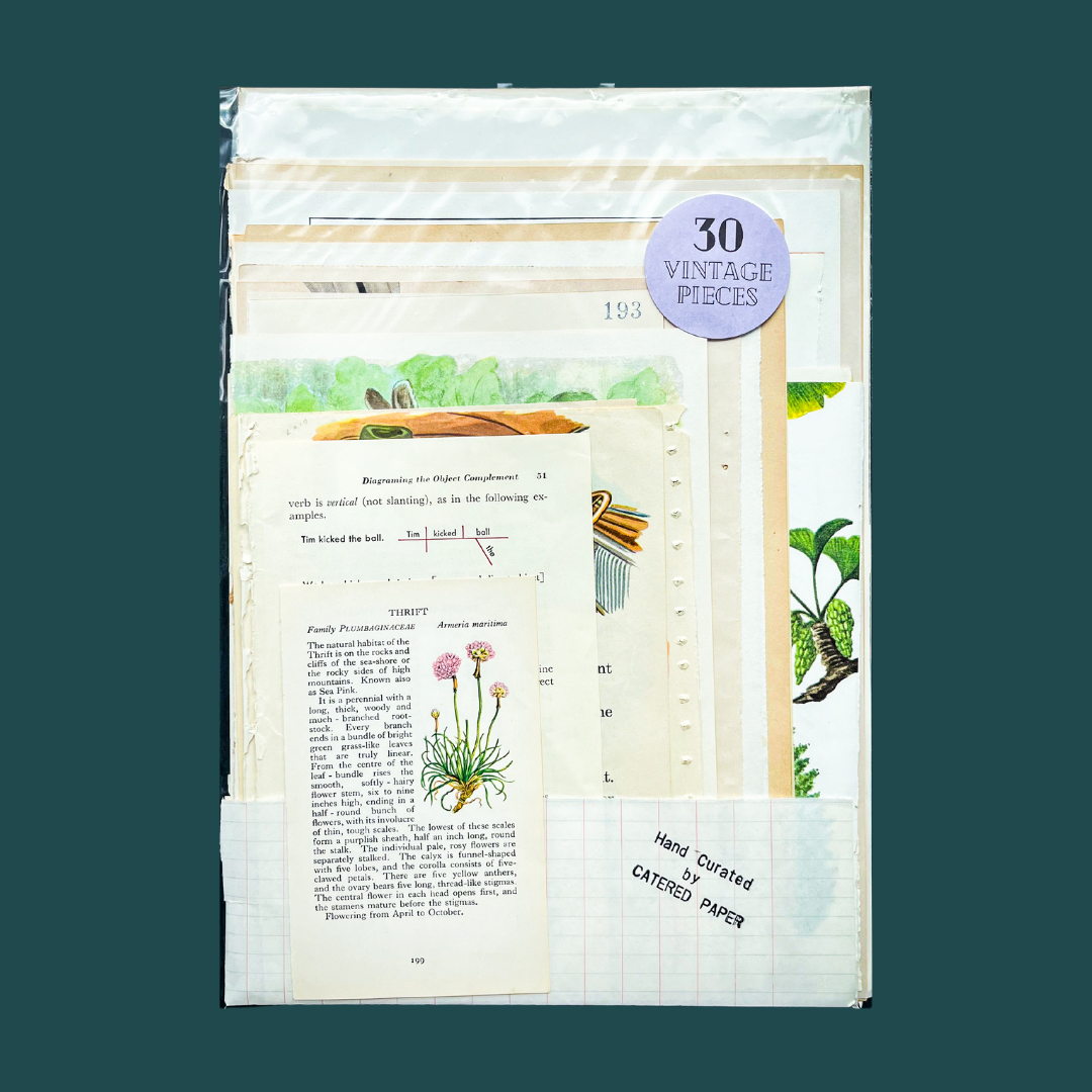 Vintage Book Pages Junk Journal Kit