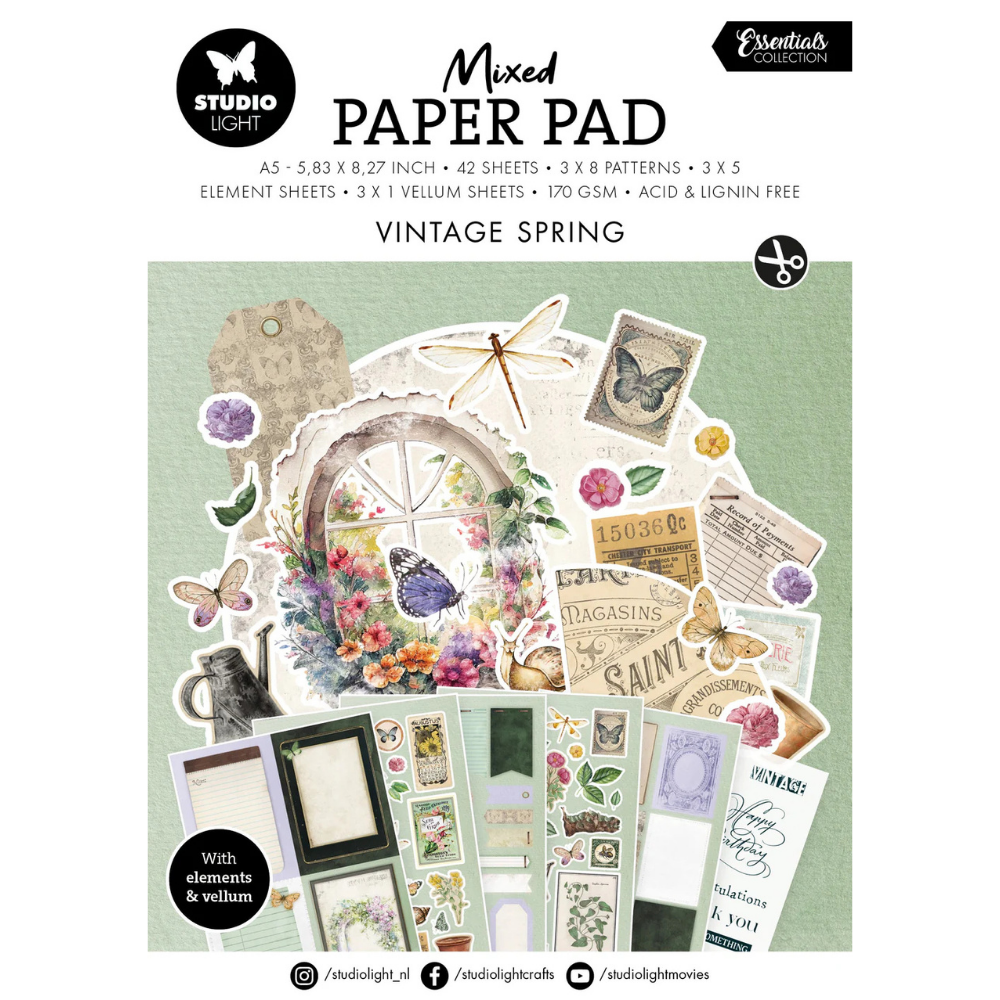 Vintage Spring Mixed Paper Pad | Essentials Collection