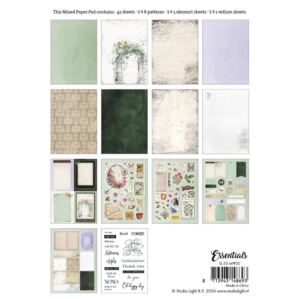 Vintage Spring Mixed Paper Pad | Essentials Collection