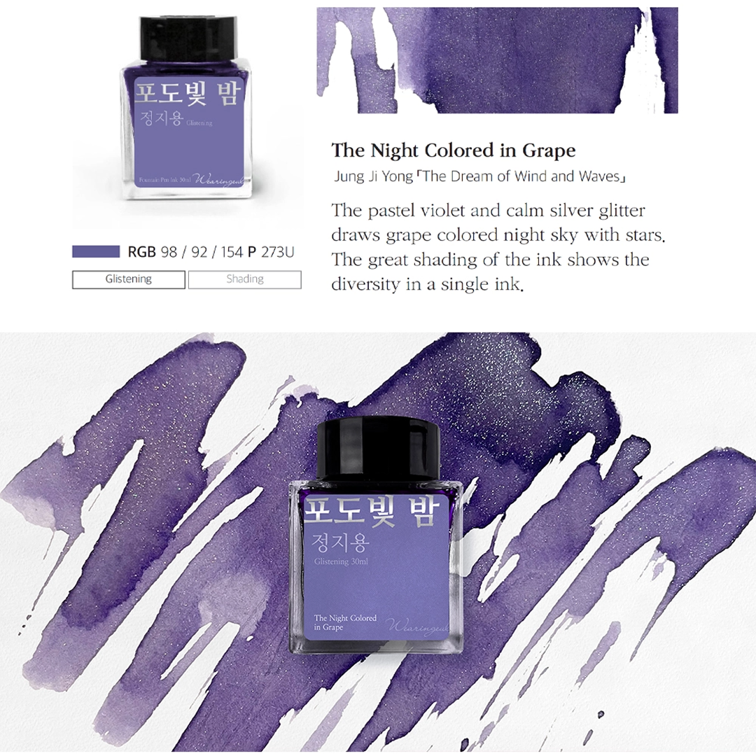 The Night Colored in Grape Fountain Pen Ink | Jung Ji Yong