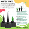 Tip kit with various tips and description of each tip's use