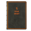 Black 5-Year A6 Vintage Vegan Leather Journal