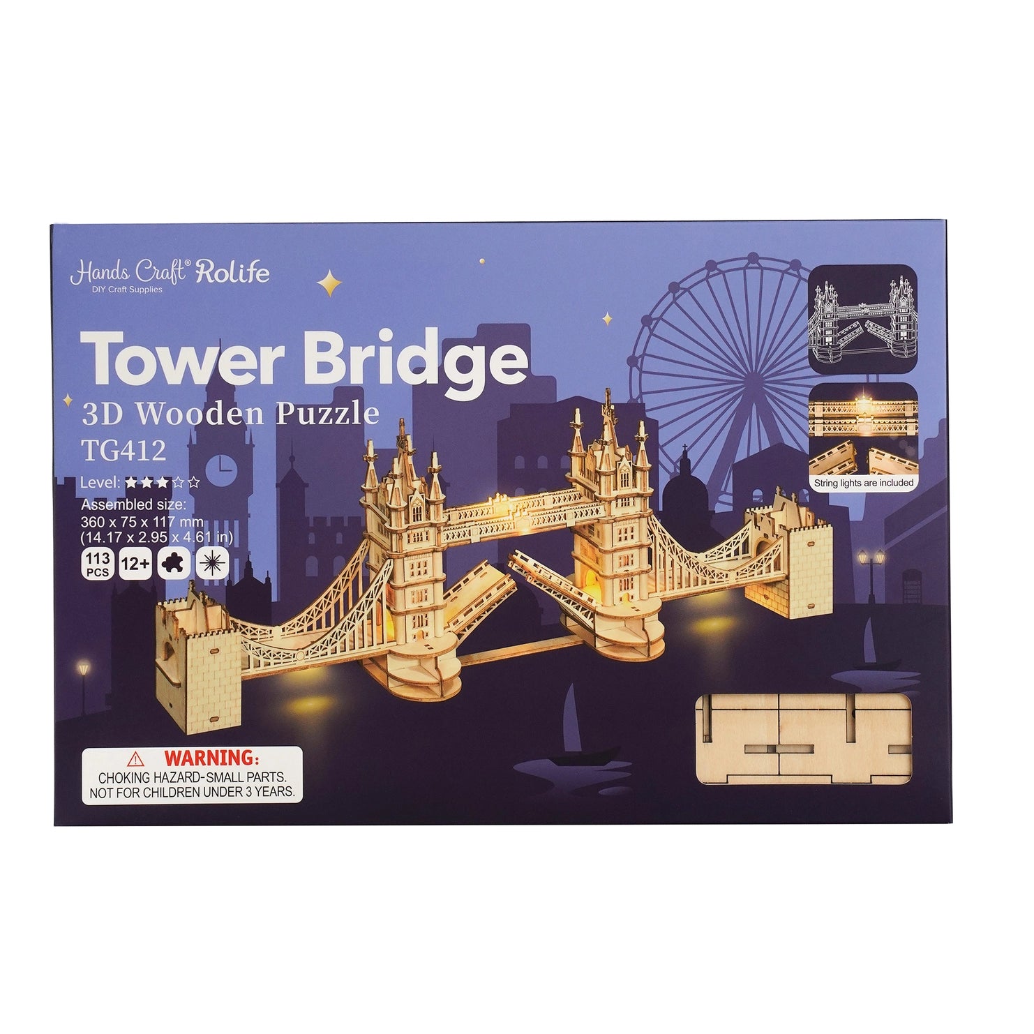 Tower Bridge Lighted 3D Wooden Puzzle