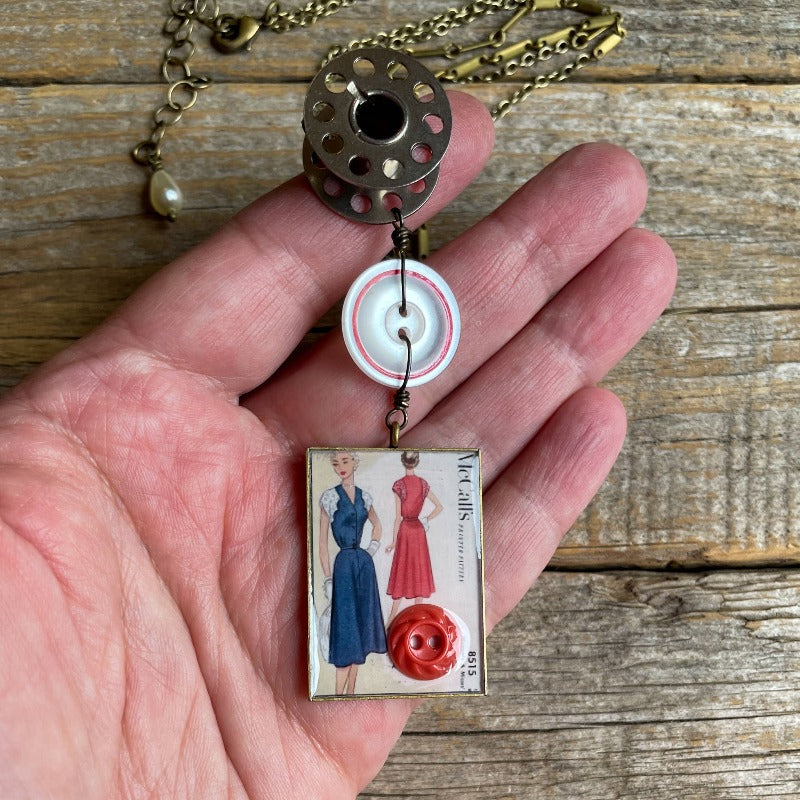 Vintage Sewing Pattern Necklace