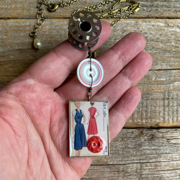 Vintage Sewing Pattern Necklace