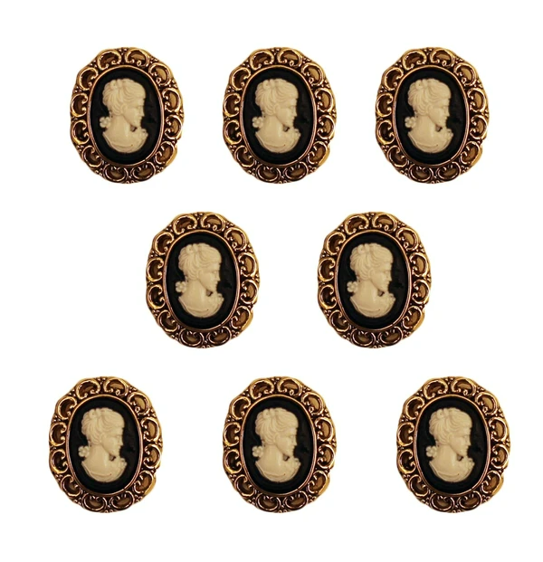 Small Cameo Button Embellishments