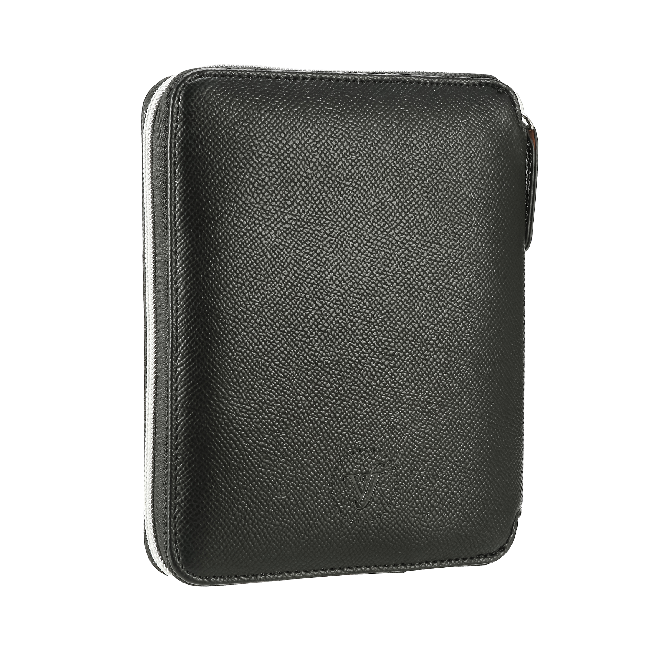 Black Vegan Leather Zippered Portfolio Ruled Notebook