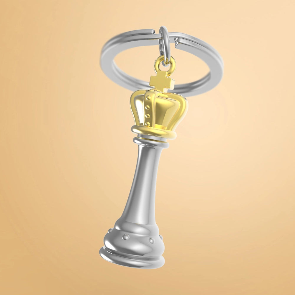 My King/My Queen Metal Chess Piece Keychains