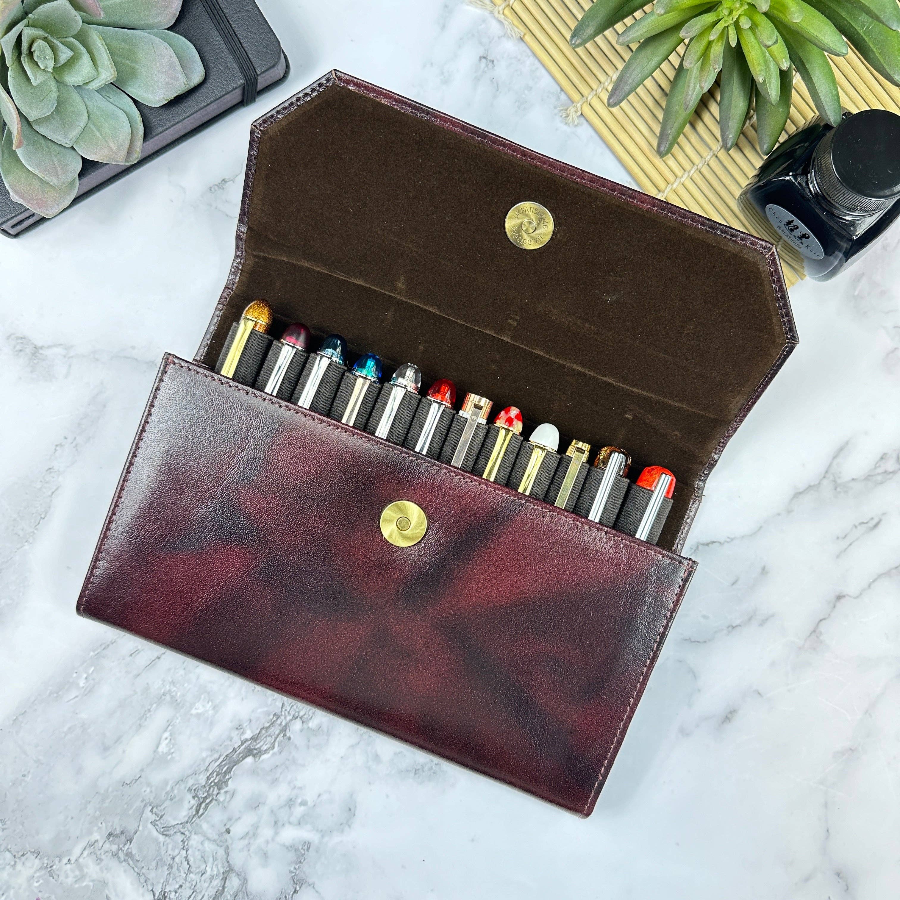 Leather 12-Pen Penfolio Clutch